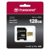 128GB Transcend 500S microSDXC UHS-I U3 V30 CL10 Memory Card with SD Adapter 95MB/sec Image