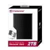 2TB Transcend StoreJet 25A3 USB 3.1 Gen 1 Portable Hard Drive - Black - Rugged Edition Image