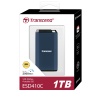 1TB Transcend ESD410C Portable SSD USB Type-A/Type-C Rugged Water-Resistant Dark Blue Image