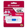 128GB Transcend JetFlash 790W USB3.1/USB3.0 Flash Drive - up to 100MB/sec - White Retractable USB Connector Image