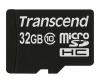 32GB Transcend microSDHC CL10 high-speed memory card with SD adapter Image