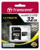 32GB Transcend microSDHC CL10 high-speed memory card with SD adapter Image