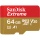 64GB SanDisk Extreme MicroSDHC CL10 Memory Card