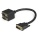 StarTech 1FT DVI-D Female to DVI-D Male Dual Video Splitter Shielded Cable - Black
