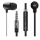 PQI Metallic In-Ear Stereo Earphones, Hands-Free Call Answering, Flat Cable Design, Black Edition