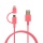Team 2-in-1 Lightning And Micro USB Charging and Sync Cable Pink 100cm (WC02)